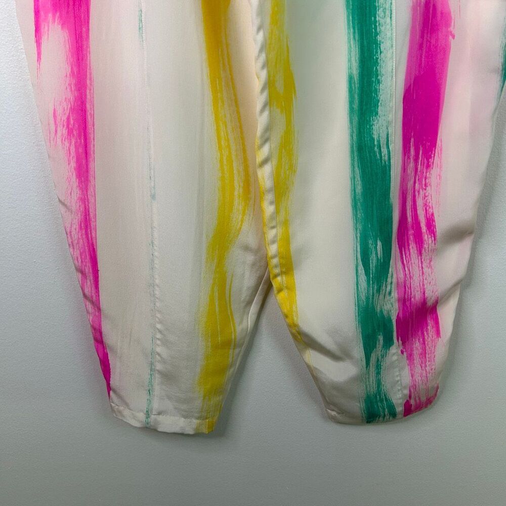 Vintage NWT Bonnie Boerer 100% Silk‎ Rainbow Abstract Pants M Hong Kong Artsy - Picture 3 of 10
